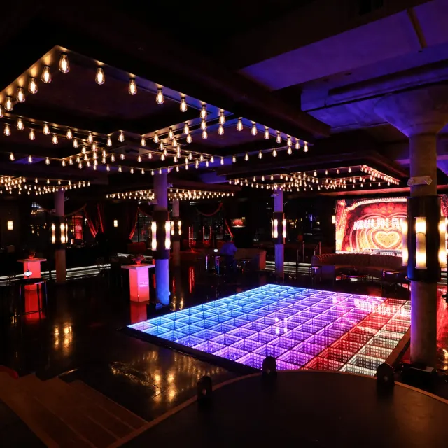Infinity LED dance floor at a private lounge event